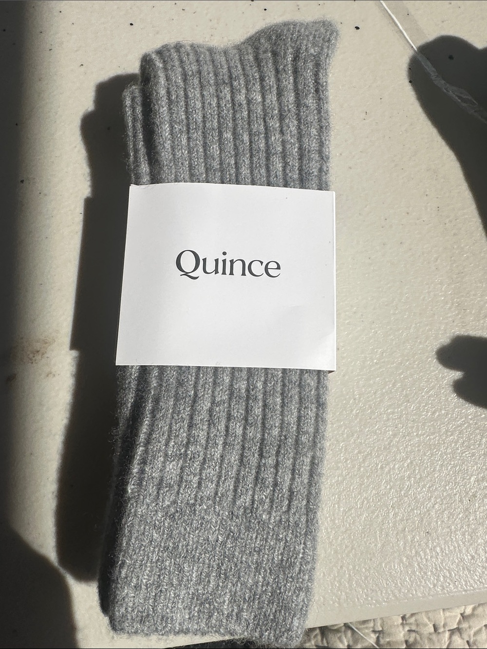 Quince Gray Ribbed Casual Socks